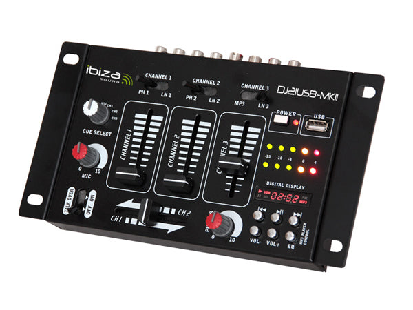 Ibiza Sound DJ21USB-MKII 4-kanałowy mikser DJ z odtwarzaczem USB
