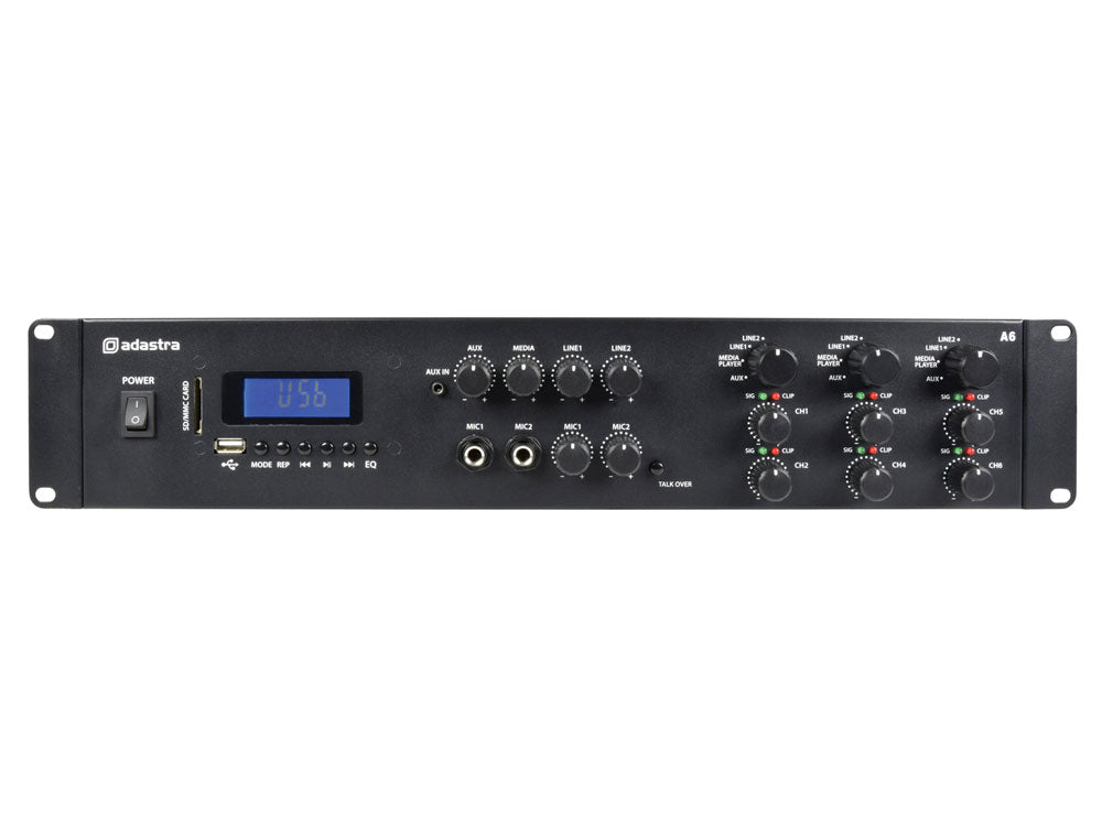 Wielostrefowy wzmacniacz stereofoniczny PA Adastra A6 6x 200W