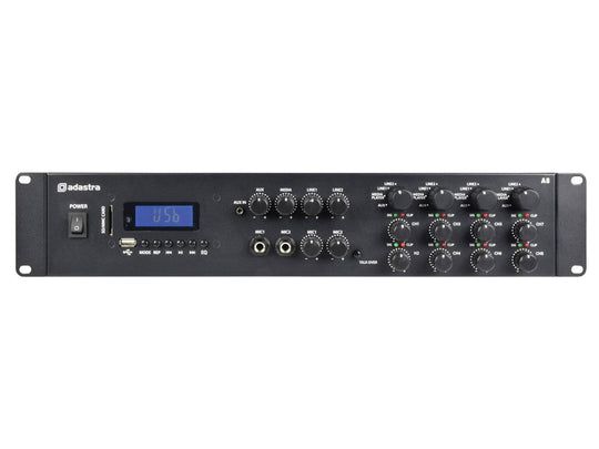 Wzmacniacz stereo PA wielostrefowy Adastra A8 8x 200W
