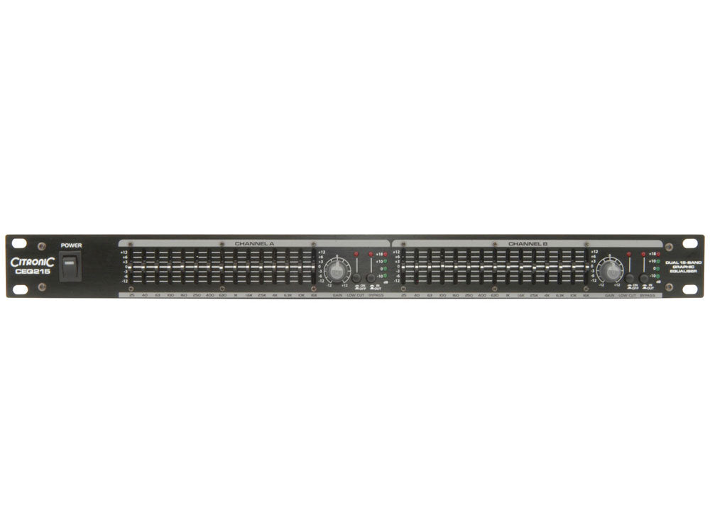 Citronic CEQ215 2-kanałowy 15-pasmowy korektor