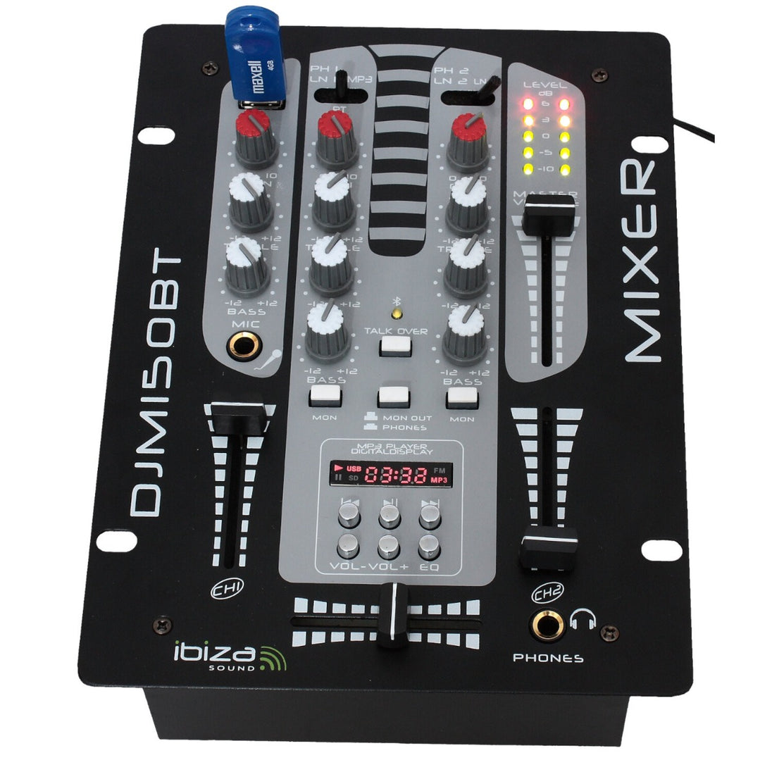 Mikser DJ-ski Ibiza DJM150USB-BT z Bluetooth i USB – zdjęcie 2
