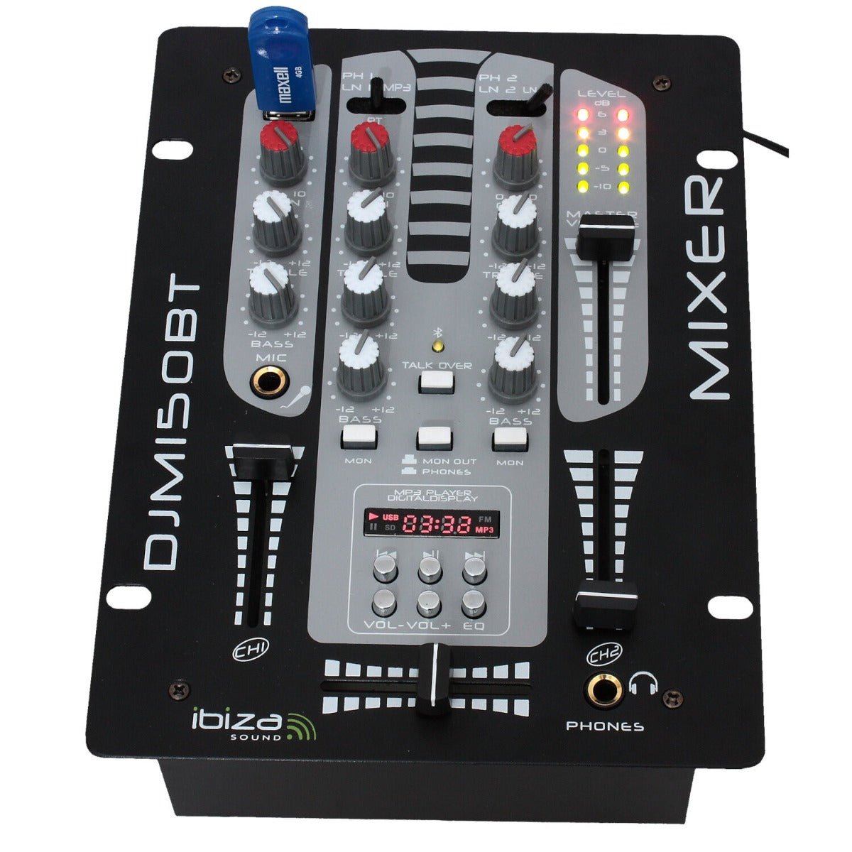 Mikser DJ-ski Ibiza DJM150USB-BT z Bluetooth i USB – zdjęcie 2