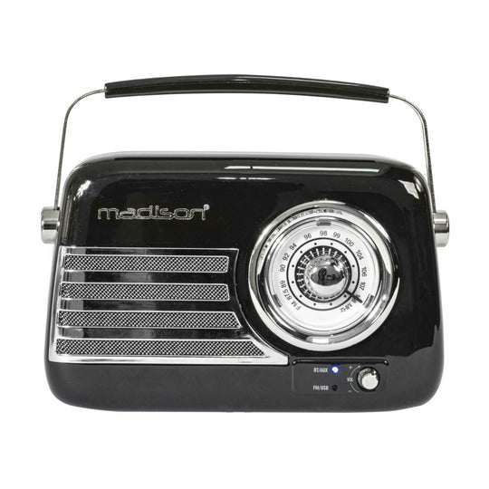 Radio retro vintage Madison FREESOUND-VR40B w kolorze czarnym z Bluetooth i USB