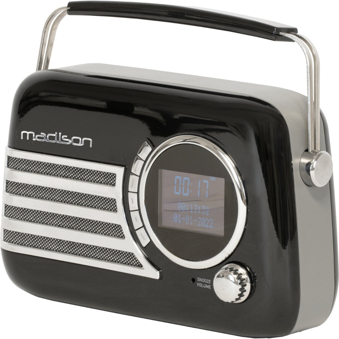 Freesound VR40BK-DAB modne czarne radio retro z FM DAB BT i baterią