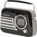 Freesound VR40BK-DAB modne czarne radio retro z FM DAB BT i baterią