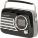 Freesound VR40BK-DAB modne czarne radio retro z FM DAB BT i baterią