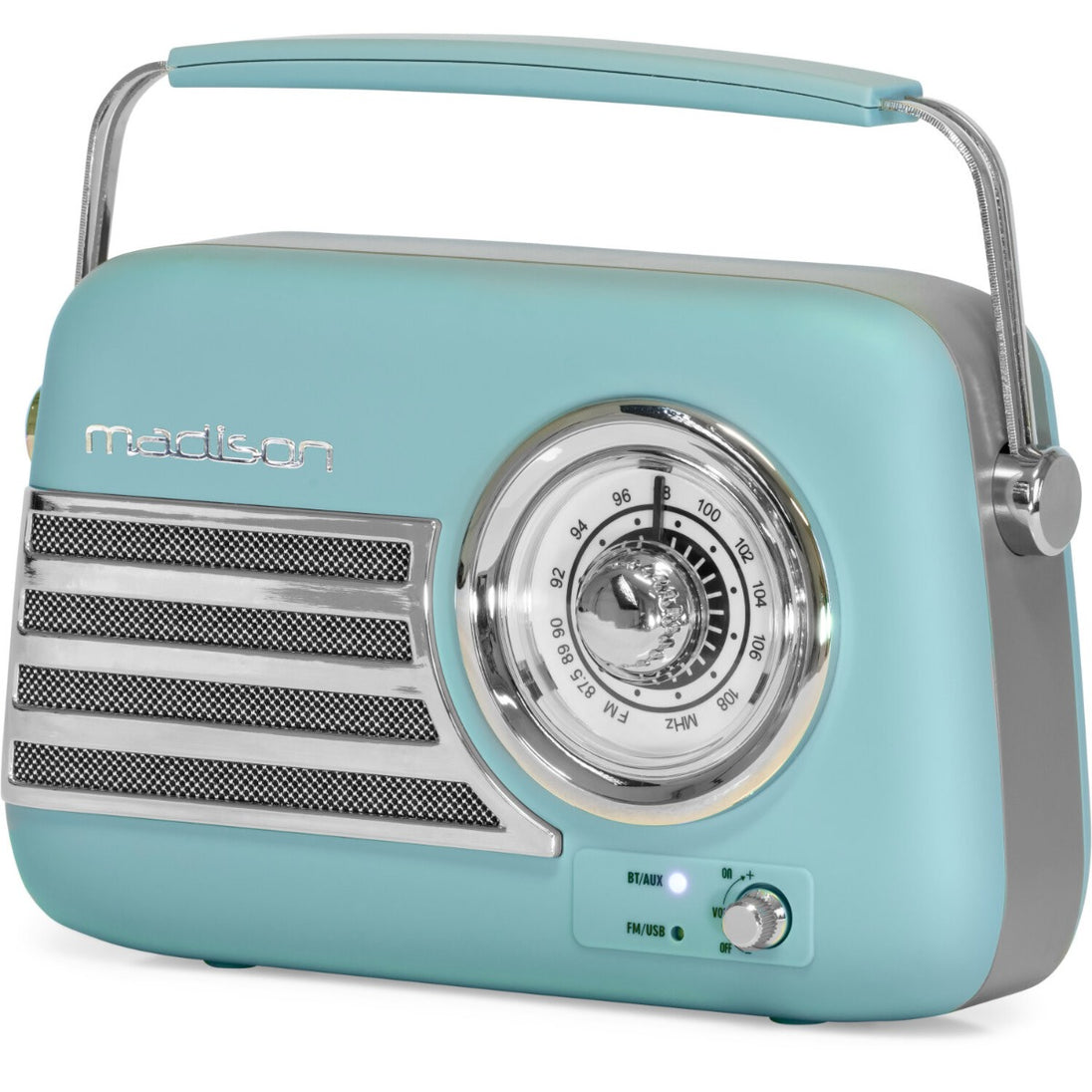 Głośnik retro Madison Freesound VR40BLU w kolorze matowo-niebieskim – zdjęcie 3