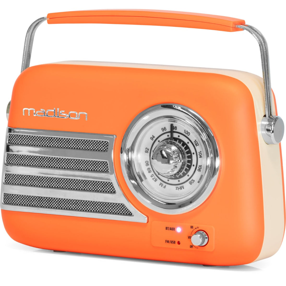 Głośnik retro Madison Freesound VR40OR w kolorze matowo-pomarańczowym – zdjęcie 3