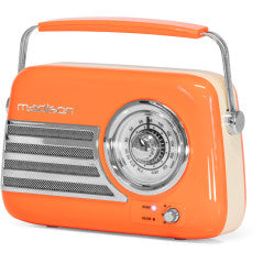 Radio retro z akumulatorem Madison Freesound VR40OR w kolorze pomarańczowym