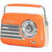 Radio retro z akumulatorem Madison Freesound VR40OR w kolorze pomarańczowym