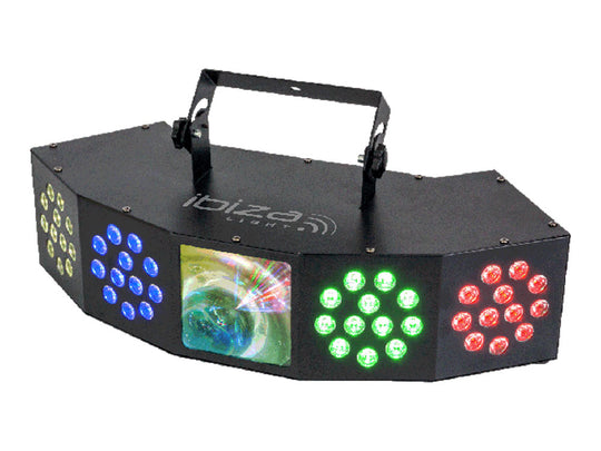 Ibiza Light COMBI-FX4 Efekt świetlny 3 w 1 z efektem wash, moonflower i stroboskopem DMX