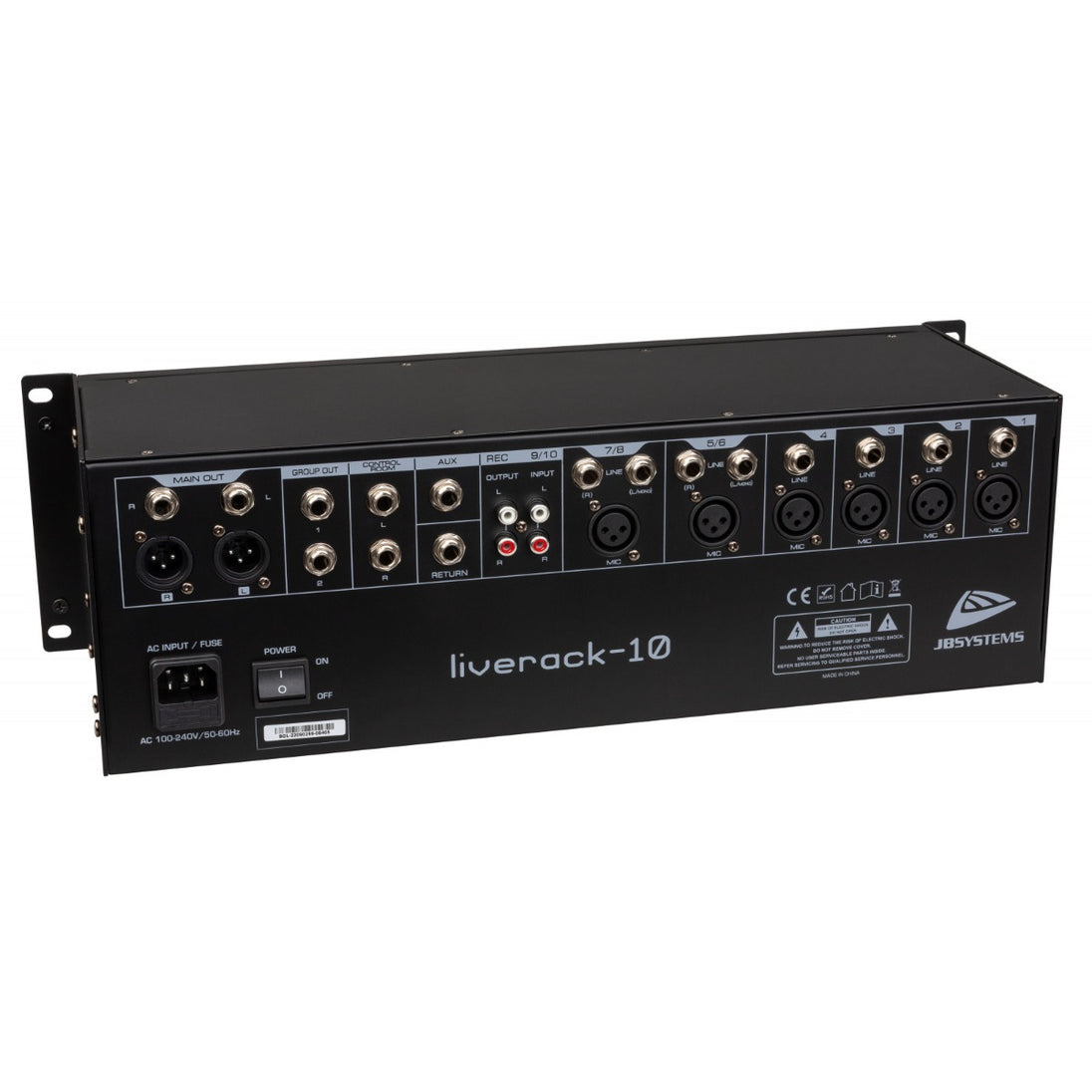 JB Systems Liverack-10 7-kanałowy mikser PA w formacie rack 19' – zdjęcie 3