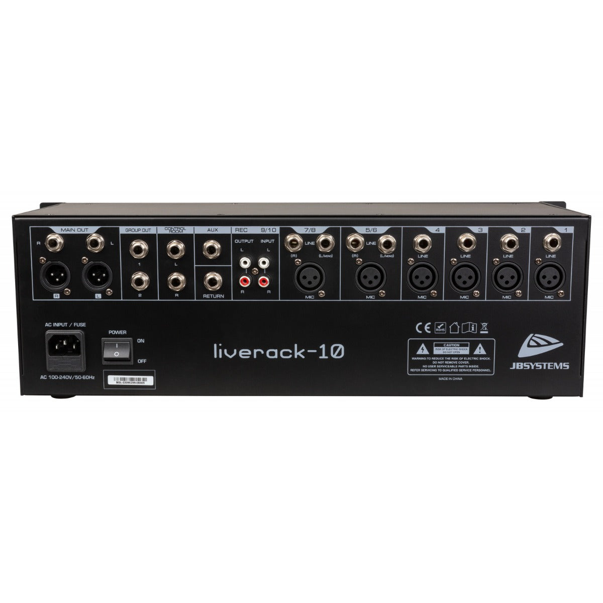 JB Systems Liverack-10 7-kanałowy mikser PA w formacie rack 19' – zdjęcie 4