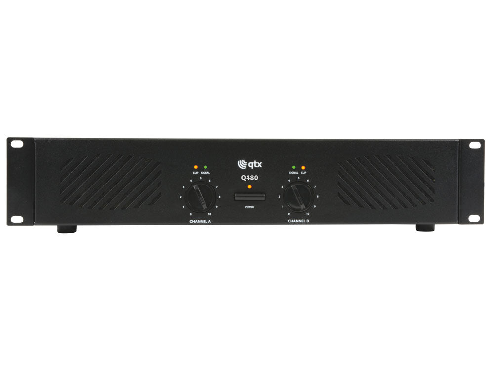 Wzmacniacz PA stereo Qtx Sound Q480 MOSFET 2x 240W