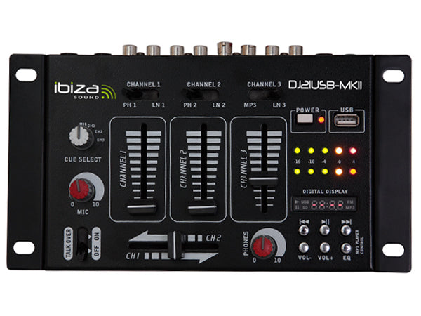 Ibiza Sound DJ21USB-MKII 4-kanałowy mikser DJ z odtwarzaczem USB – zdjęcie 2