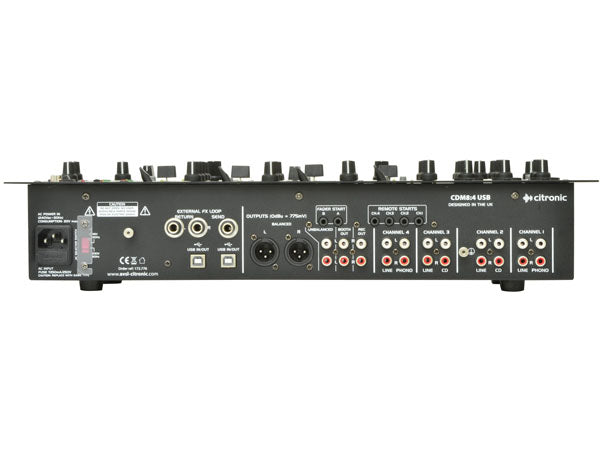 Citronic CDM8:4 USB 19" wbudowany mikser DJ – zdjęcie 3