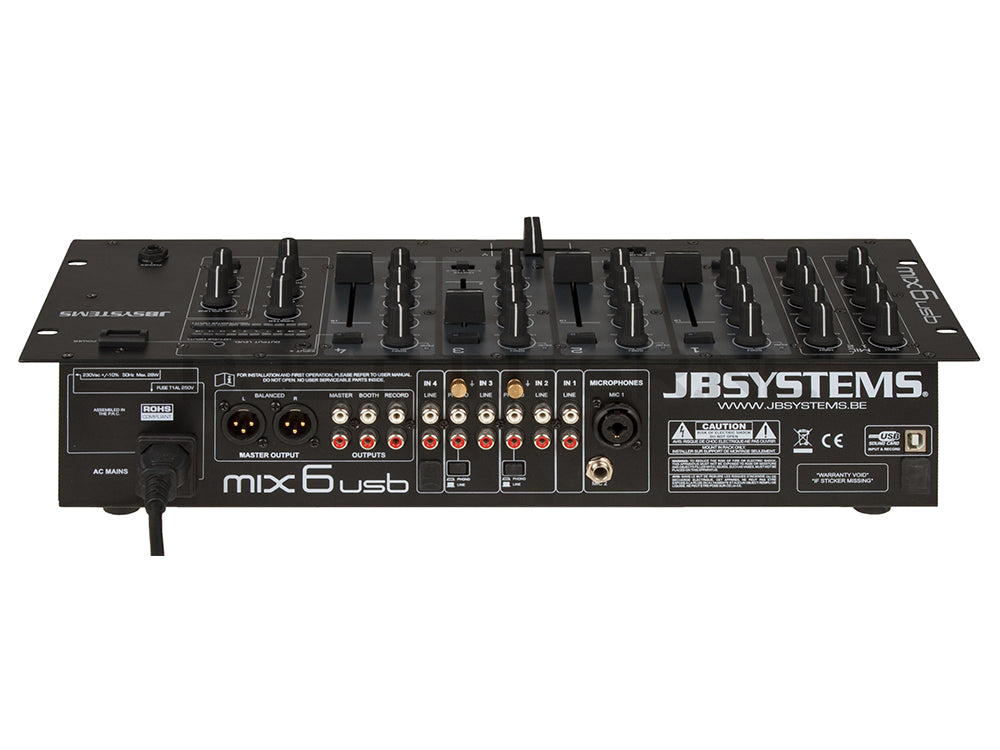 JB Systems MIX6USB 6-kanałowy mikser DJ z interfejsem USB – zdjęcie 2