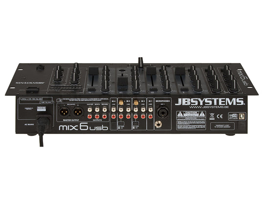 JB Systems MIX6USB 6-kanałowy mikser DJ z interfejsem USB – zdjęcie 2