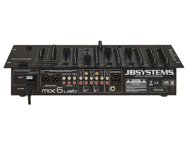 JB Systems MIX6USB 6-kanałowy mikser DJ z interfejsem USB – zdjęcie 2