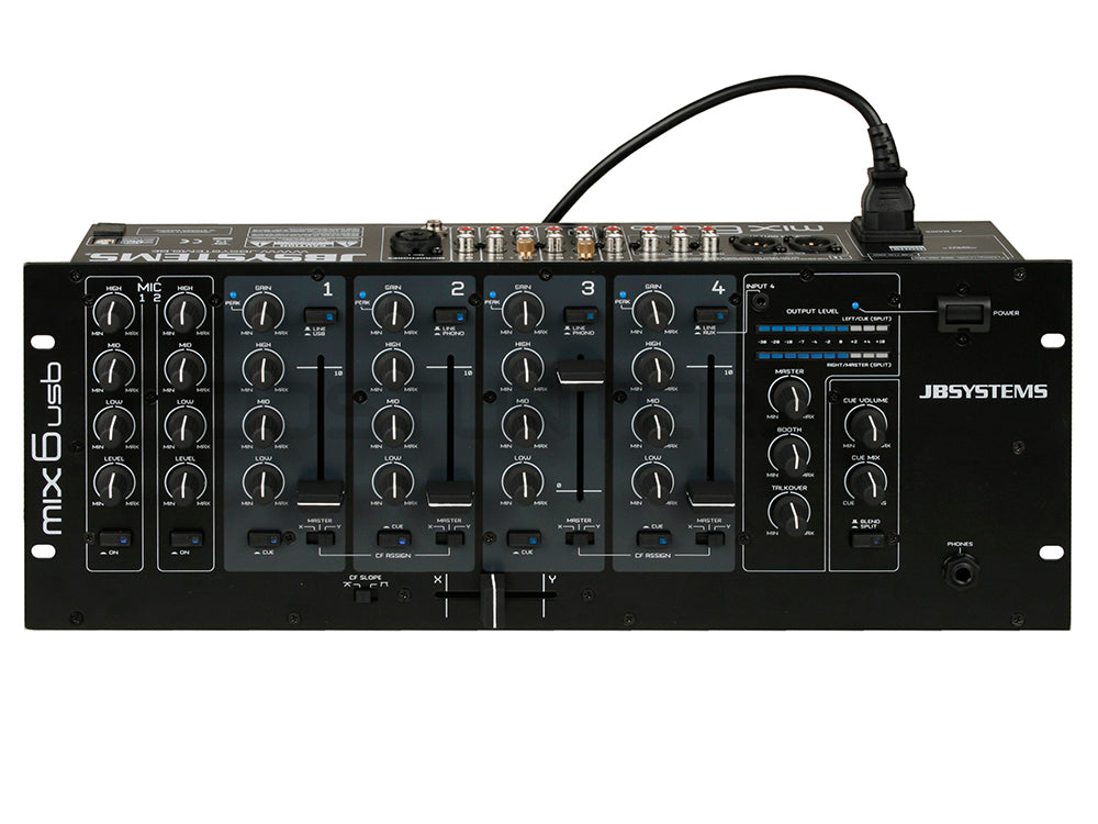 JB Systems MIX6USB 6-kanałowy mikser DJ z interfejsem USB – zdjęcie 4