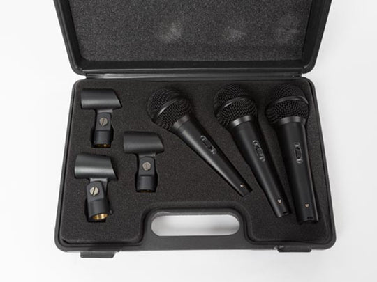 Zestaw HQ Power z 3 mikrofonami dynamicznymi w etui – zdjęcie 2