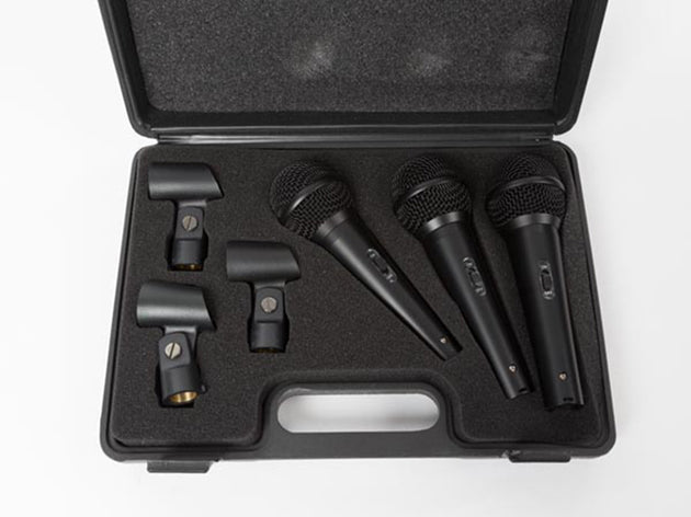 Zestaw HQ Power z 3 mikrofonami dynamicznymi w etui – zdjęcie 2