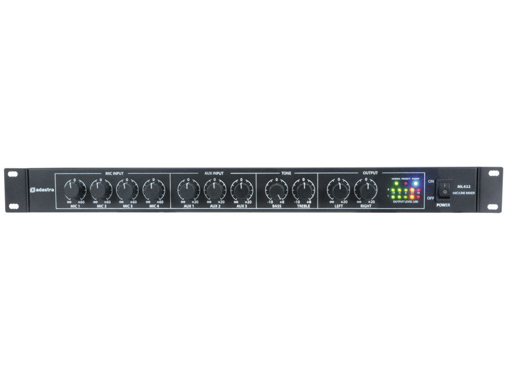 Citronic ML432 1U 4x mikrofon 3x linia mikser rack 19" – zdjęcie 4