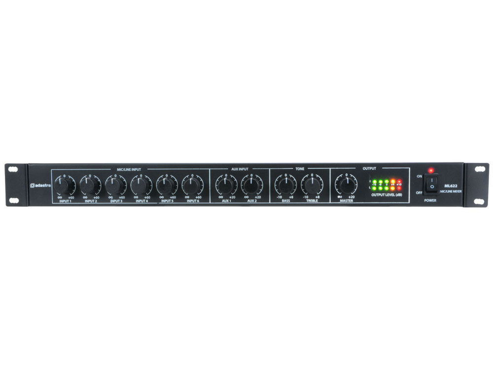 Citronic ML622 1U 6x mikrofon 2x linia mikser rack 19" – zdjęcie 4