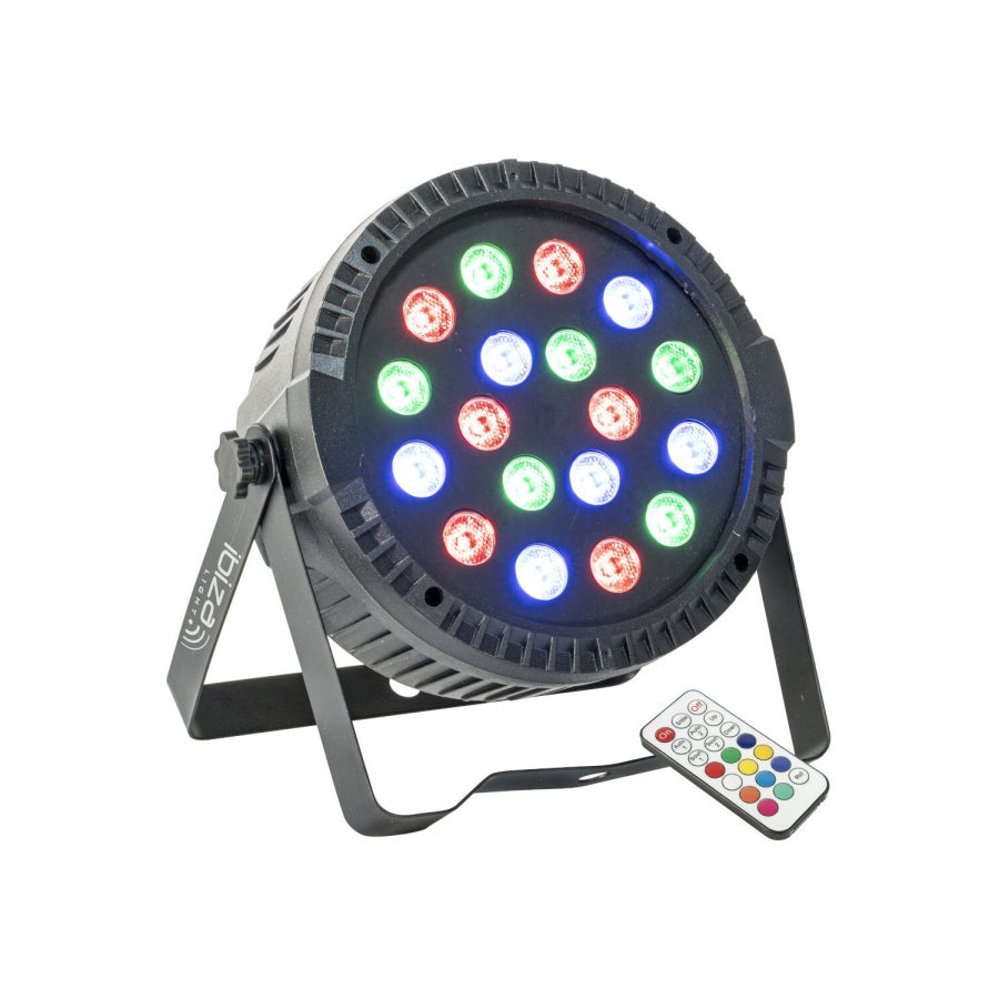 Projektor Par Ibiza Light Thinpar 18x1W RGB, bardzo płaski